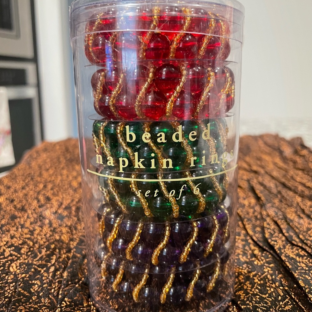 Pier 1 Imports, 6pc set, Napkin Rings holders, multicolored NEW